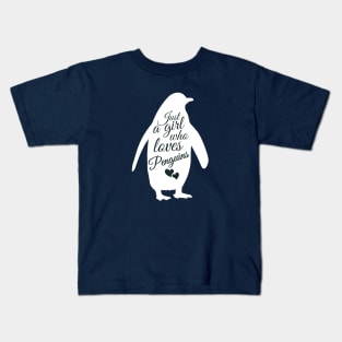 Just A Girl Who Loves Penguins Kids T-Shirt